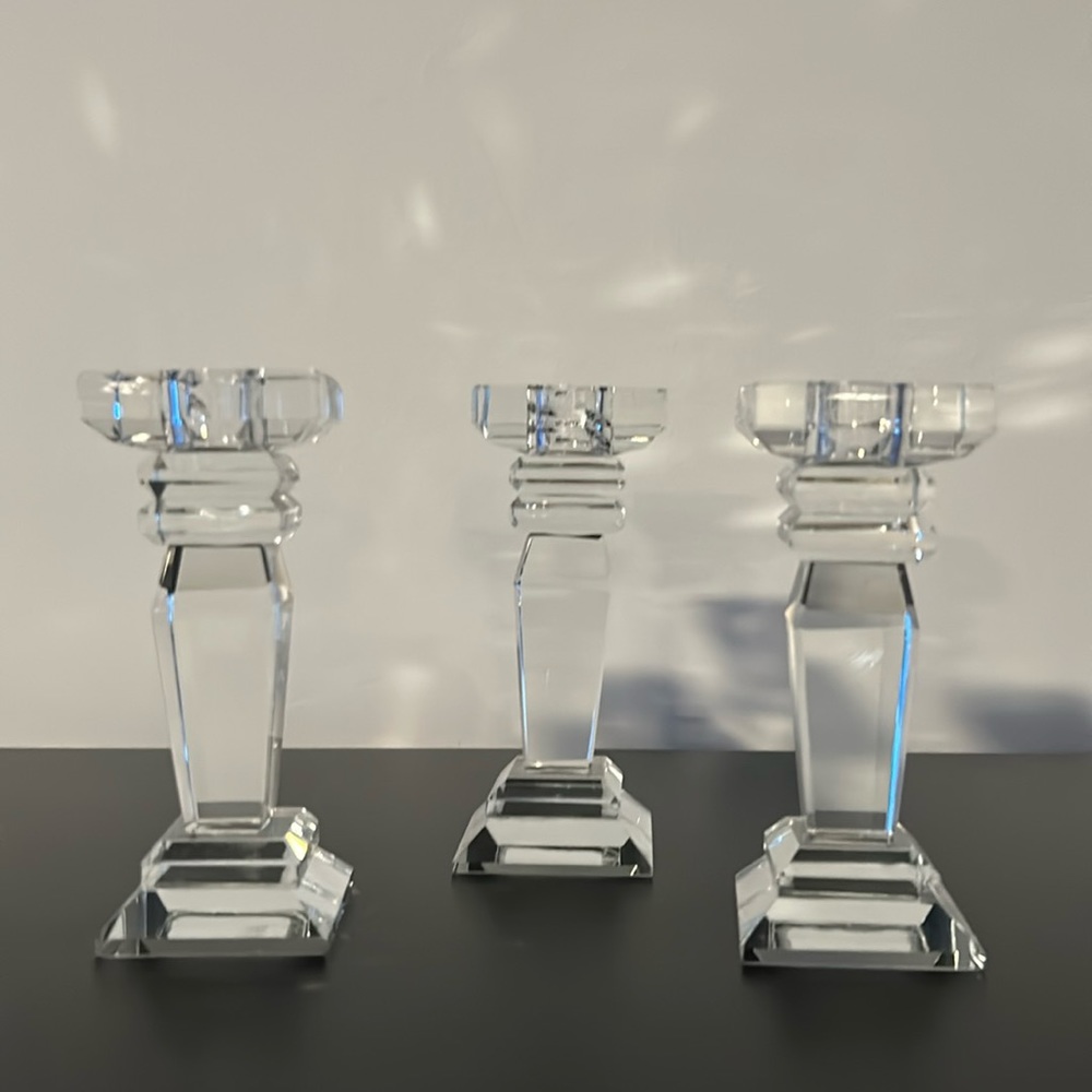 Clear Glass candle stick holders